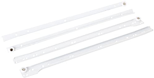 Hettich 9220056 Rollschubführung Teilauszug FR 302-für aufliegende Montage, 450mm, einseitige Zwangsführung, 1 Paar, weiß