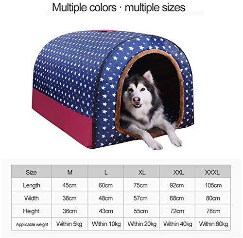 Haustierbett, Großer Hund Hundehütte Winter Warm halten Waschbar Innen Luxus Hundehütte Vier Jahreszeiten Hundehöhle Iglu,A,XXL92*68 * 72cm