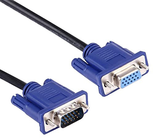 ZZjingli 5m Bonne qualité VGA 15 Broches mâle vers VGA 15 Broches Femelle Câble for Moniteur LCD, projecteur, etc (Noir)