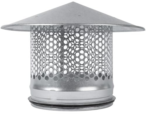 Vent Systems 150 mm Rund Ofenrohr Deckel - Schornstein Rauchrohr Abdeckung - Verzinkter Stahl Schornsteinabdeckung mit Regenhaube - Kamin/Schornsteinhaube mit Hut für Dach/Aussen