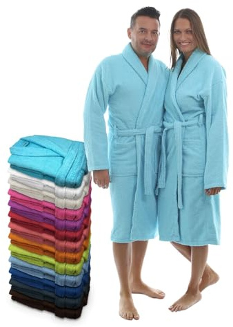 LEBENGOOD Bademantel für Damen, Herren, Unisex, Frottee 100% Baumwolle, Weicher Morgenmantel Dusche, Größen Flauschig, Leicht