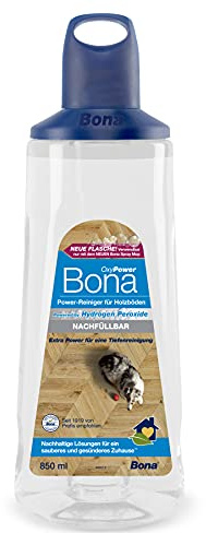 Bona Bodenreiniger für Holzfußböden, OxyPower Bodenflege Flasche 850 ml, Kartusche für Premium Spray Mop