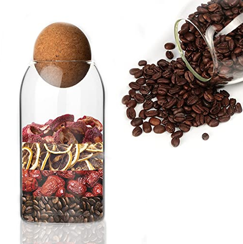 Spldsun Cork Glas Vorratsglas, Vorratsdosen Glas, Vorratsdosen,Geeignet zum Aufbewahren von Vanille, Gewürzen, Bonbons, Bohnen, Keksen usw. Lebensmittelglas