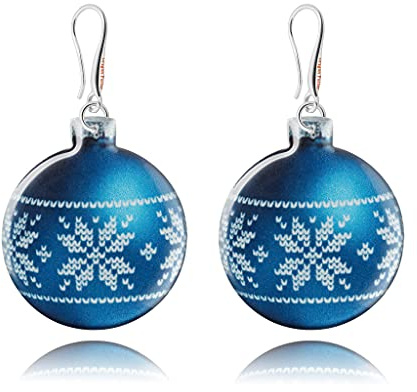 Niedlich Silvester Kollektion Ohrringe Hängend Schmuck für Damen (Stil 10 - Ball Blau Silber)