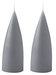 Kunstindustrien® Stumpenkerzen, Hergestellt in Dänemark, 43 Farben verfügbar, Kegel Kerze, Durchgefärbte Stumpenkerze lange Brenndauer von 15 Stunden, Kerzen Deko, 2 Stück 6,5 x 16cm (Grau)