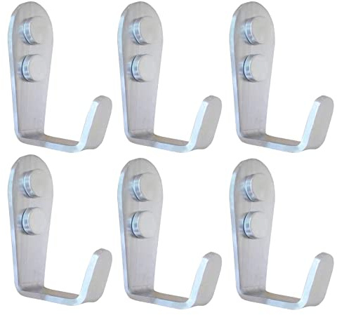 Mokife Ganchos Percheros Individuales Pared, 6 Piezas Grandes L Ganchos Moderno Gancho Acero Inoxidable Ganchos para Abrigos Resistentes, Plata