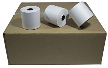 3 x 165' Kitchen Register Rolls,1 Ply Bond Printer Printer Pos Paper Roll 50 Rolls / Case (Single Solid Core 46GSM)