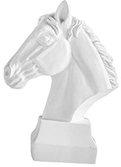 Duiaynke Pferdekopfstatue Harz Pferdekopf Skulptur Dekoration Regal Schreibtisch Wohnzimmer Dekoration Mini Handwerk Geschenk Sammlerstück (S)