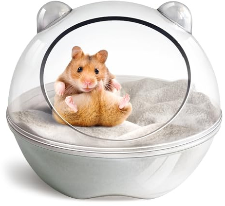 TieLishor Hamster Bathtub,Hamster Bathroom,Sand Bath Container,Hamster Toilet and Sandbox Dust Bathtub,Hamster Bed,Sand Bath Box for Hamster Cage Accessories (L 5.5x5.5x4.3 inch)