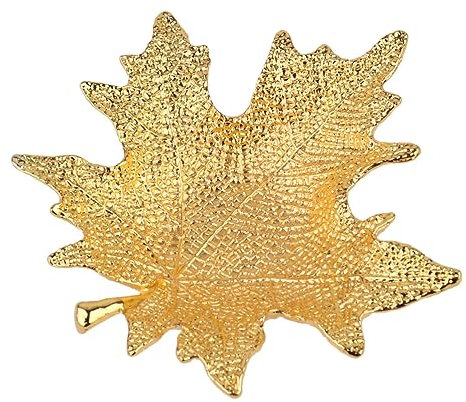 PACKOVE Metallic Leaf Jewelry Tray Mini Ring Storage Plate Trinket Organizer for Home Desktop Storage and Display