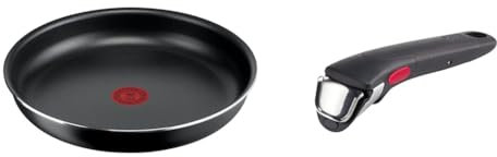 Lagostina Ingenio Essential Plus Padella Ø 26 cm, Padella Antiaderente in Alluminio per Gas e Forno & Ingenio Induction Manico Rimovibile Resistente fino a 10 kg, Fissaggio Sicuro a 3 Punti