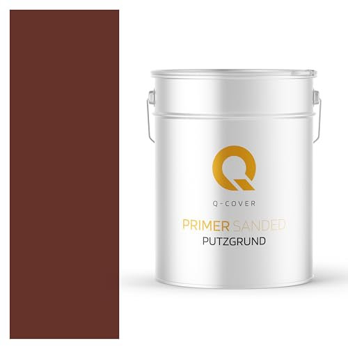 Q-COVER Putzgrund 15kg Braunrot 8012 Grundiermittel Innen & Aussen Putz Grundierung Haftgrund Spezialgrundierung Lösemittelfrei Fassadenputz Kratzputz