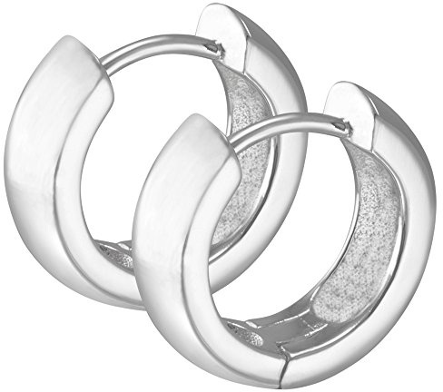 Cassini | Klapp-Creole aus 925er Sterling Silber, breites und glattes Design, hochwertiger Schmuck für Frauen 3CYSX1