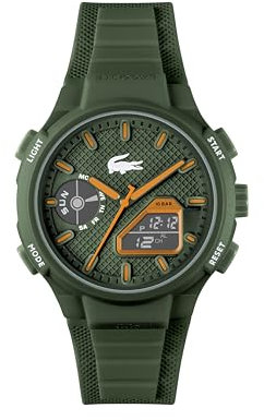 Lacoste Reloj de Cuarzo Multifuncional Analógico-Digital para hombre Colección LC33 Collection con Correa en silicona