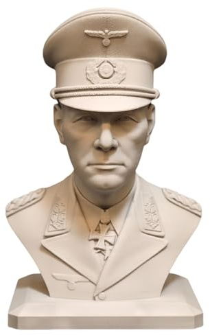 Estatua de Rommel WWⅡ, estratega militar alemán Erwin Rommel, figura de busto con impresión 3D, escultura para sala de estar, decoración de estantes del hogar, figura de la colección Rommel