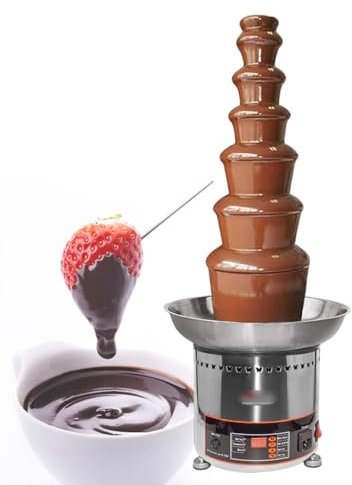 Commercial Chocolate Fondue, 4-7 Tiers Large Chocolate Waterfall Machine, Stainless Steel Hot Cheese Fondue Tower, for Commercial Household Wedding Birthday Christmas,7tiers