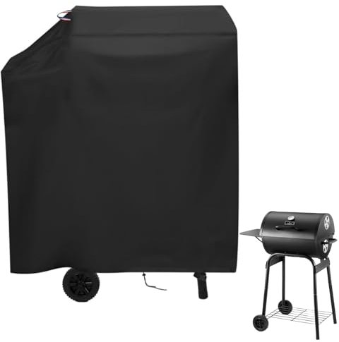 Agustone 35 Inch Grill Cover for DNKMOR Barrel Charcoal Grill with Side Table, Waterproof Cover for Kendane Outdoor BBQ Grill with Side Shelf, Backyard Camping BBQ Accessories - 35x24x39 Inch