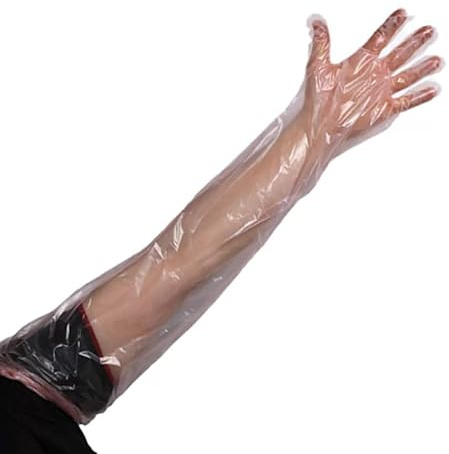 Kleartex Standard Arm Length Gloves, Translucent Orange, 89cm Long, Pack of 100