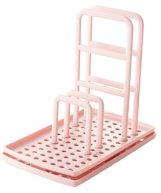 CONGARTENO Soporte De Esponja De Cocina Multifuncional Estante De Drenaje De Platos De Plástico Organizador De Paños para Fregadero Accesorio Práctico Color Rosa para Cocina y Baño