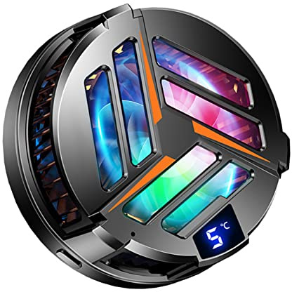 Phone Cooler Fan, Magnetic Cell Phone Cooler, Super Silent, Dual Core Refrigeration, Phone Cooling Fan for Playing Games Live Streaming