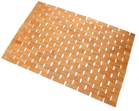 Ciieeo Bambus Badematte rutschfest Duschmatte Teppich 40x60cm für Badezimmer Hotel Schlafzimmer Home Office Vielseitig Schnelltrocknend Stabil Wärmeisolierend