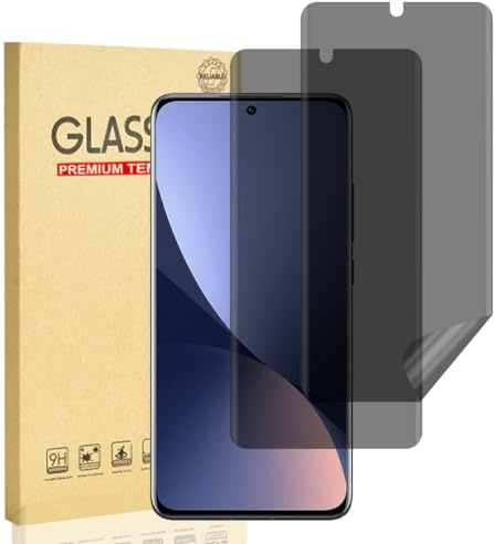 Hejkaoe Privacy Schutzfolie für Xiaomi 12 5G/Xiaomi 12X 5G, Sichtschutz Schutzfolie, Sichtschutzfolie, Blasenfreie Weich TPU Privacy Displayschutzfolie, Anti-Kratzer, Anti-Fingerprint, 2 Stück