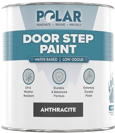 Polar Door Step Paint Anthracite, 750ml - RAL 7016 - Water-Based, Long-Lasting & Scratch Resistant - For Exterior Use