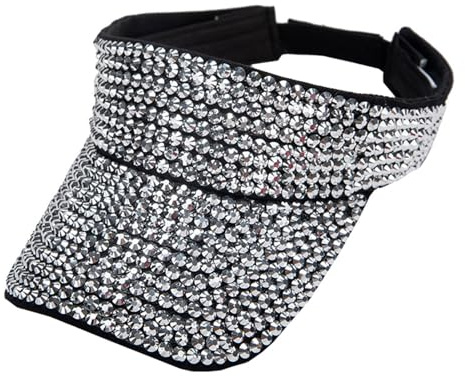 pvucpot Chapeau à visière en Strass pour Femmes, réglable, pour la Plage, pour la Course, Le Tennis, Le Golf et Le Jogging. Chapeaux Visière