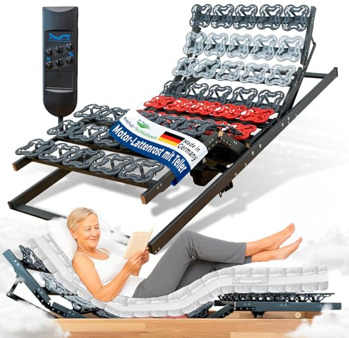TELLERLATTENROST AEROBALANCE KF 140x200 cm, mit Motor, Kopf-Fußteil elektrisch verstellbar, fertig montiert Lattenrost mit Motor und Fernbedienung, Teller in drei Härtegraden Made in Germany