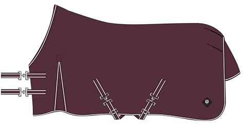 Imperial Riding Outdoordecke Basic Sommerregendecke, abnehmbares Halsteil, leichte Outdoordecke, wetterfestes Material, mit Gehfalte, Kreuzbegurtung, Schweif - & Beinschnüre, Weinrot, 155
