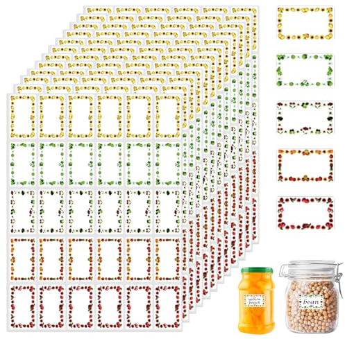 Jam Labels for Jars, 510 Pcs Jam Jar Labels Self Adhesive Easy Peel, Food & Freezer Label, Waterproof Foods Label Stickers Freezers for Kitchen Freezer Food Containers Bottle