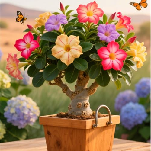 Bulbi di rosa del deserto Resistenti e Ideali per Balconi e Giardini-1 bulbi-E