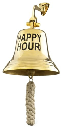 Grande campanello da bar in ottone massiccio Happy Hour