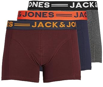 JACK & JONES Calzoncillos tipo bóxer Noos para hombre, 3 unidades