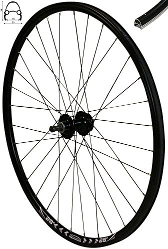 Redondo 28 Zoll Hinterrad Laufrad Fahrrad V-Profil Felge Schwarz 6-Loch Disc