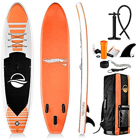 SereneLife Stand Up Paddling Board Set – SUP Board Aufblasbar mit Paddel, Pumpe, Leine, Finne, Rucksack & Mehr – SUB Paddleboard für Kinder & Erwachsene – für Wassersport in Seen, Flüsse & Meer