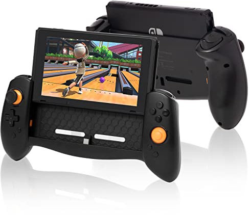 HEATFUN Switch Controller Grip for Nintendo Switch Console Only - Ergonomic Gamepad with Motion Control, Dual Vibration Motors, USB-C Charging, Screen Capture - Not Compatible with OLED or Switch 2