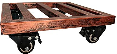 YiHYSj Pflanzenroller für Innenbereich Rollen mit 4 Feststellern Pflanzenregal LängexBreite 25x25cm Movable Gartenregal Pflanzenregal Blumenregal Plant Stand Tragkraft 150kg (25x25cm,Copper)