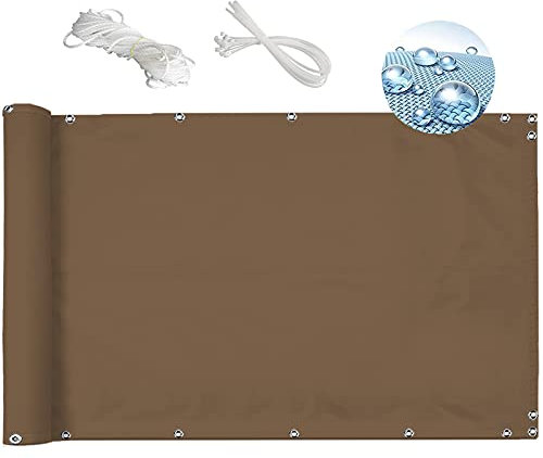 MEEYI Balkon sichtschutz Balkon 50x200cm balkonabdeckung Balkon sichtschutz Rattan balkonabdeckung Bambus sichtschutz Balkon seitlich schattentuch UV-Schutz und Windschutz für balkongeländer-Khaki