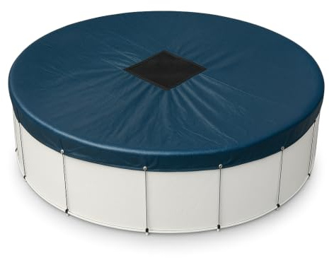 Terre Jardin Cubierta Piscina Redonda, Polietileno 140 g/m², Anti-UV, Azul | Lona de protección para piscina redonda de polietileno de 140 g/m², tratada antirrayos UV, con cordón y tensor