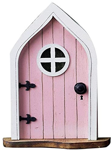 liujuan Puerta de jardín en miniatura, jardín en miniatura Duende familiar puerta y ventana Decoración de árbol de jardín Decoración 3D Diy Yard Art Pixie Door Ornamento de la puerta de Duende Hada