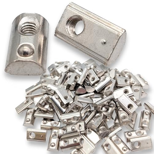 100x M4 Nutenstein für 6mm Nut 6 mit Zentrierung und Federkugel für 3D Drucker und CNC 20x20 Hammermutter 2020