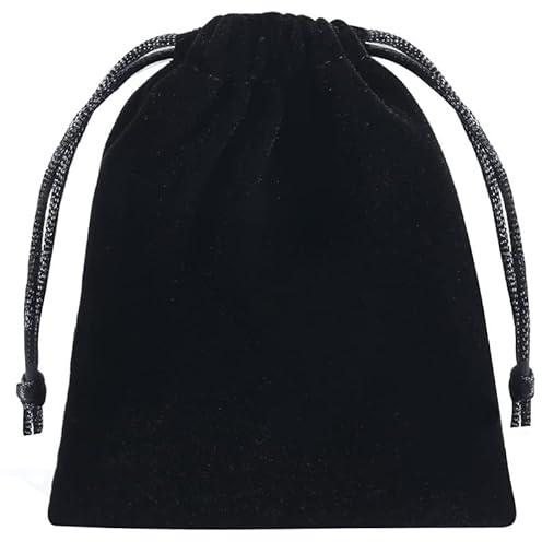 GELIMY 10PCS Soft Coloful Velvet Pouches Bag Jewellery Packing Drawstring Wedding Party Gift 5 Sizes (10X15CM, BLACK)