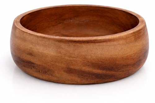 Beautiful Handmade Decorative Mango Wood Snack Serving Bowl For Dry Fruits Chips Coffee Table Countertop Display Key Bowl Tableware Kitchen Living Room Home Decor Accents Dinnerware