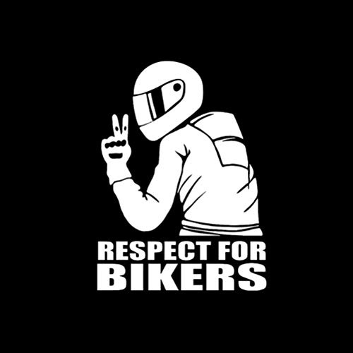 Respect for Cyclists Reflektierender Aufkleber, KIMISS 15 * 11cm Respect for Bikers Motorradaufkleber Autoaufkleber Fashion Car Decoration Sticker für Boot klebt Skateboard Gepäck Lapto (Weiss)