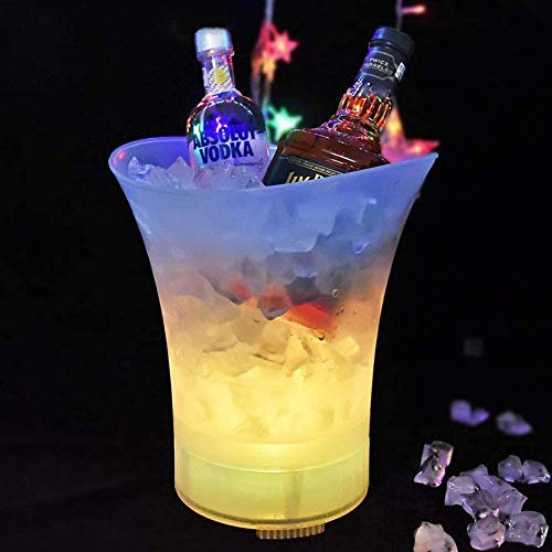 Collic Led Ice Bucket, Wireless Speaker Ice Bucket, Portable Speaker Led-Light,Home Decoration/White/9.8 * 11.4In