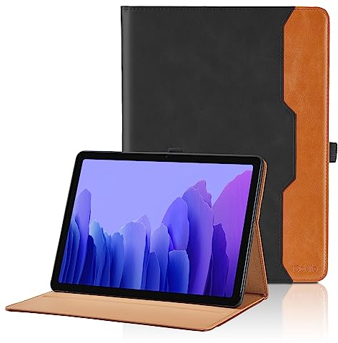Hülle für Samsung Galaxy Tab A7 10.4 2022/2020 (SM-T500 / T505 / T507) PU Leder Schutzhülle mit Tasche und Stifthalter, Auto Schlaf/Aufwach Funktion Smart Cover mit Stand Funktion - Schwarz