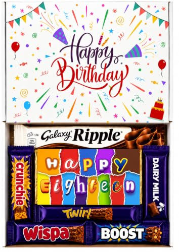 HAPPY EIGHTEEN Birthday Chocolate Box, Birthday chocolate hamper, Gift for Her - Him, Gift for Friend, Letterbox Friendly, Chocolate Lover