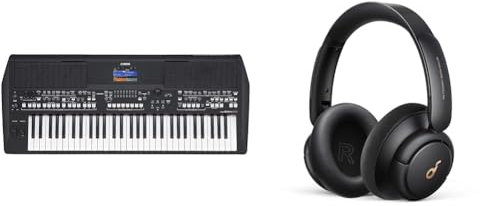 Yamaha PSR-SX600 Digital Keyboard - a Powerful Digital Workstation Keyboard & soundcore by Anker Q30 Hybrid Active Noise Cancelling Headphones with Multiple Modes