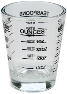 COLLBATH Messbecher aus Glas Schuss Messbecher klares Messglas Küche Messbecher für Flüssigkeiten Unzenbecher aus Glas Messwerkzeugversorgung Unzen Tasse kleines Glas